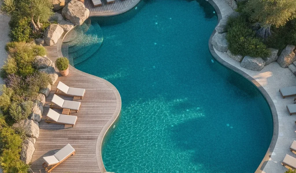 Piscine forme libre, courbes naturelles et prix 2026 - piscine forme libre