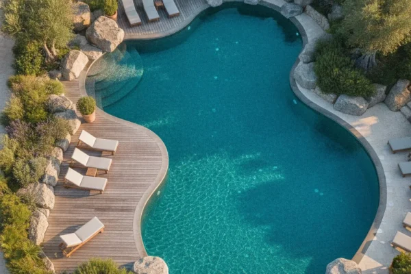 Piscine forme libre, courbes naturelles et prix 2026 - piscine forme libre