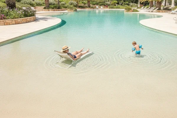 Plage immergée de piscine, avantages, prix et conseils - plage immergee piscine