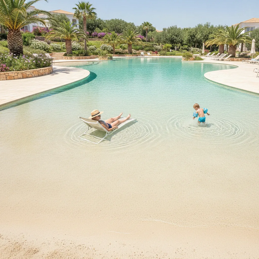 Plage immergée de piscine, avantages, prix et conseils - plage immergee piscine
